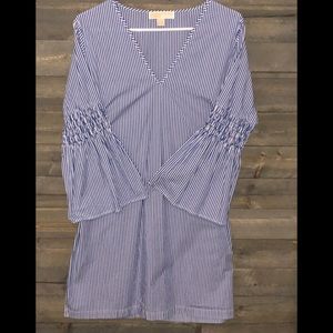 Michael Kors bell sleeve striped dress